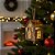 Enfeite Para Pendurar de Natal - Casa De Madeira Com LED Cor Quente - Marrom - 8,5x6,5cm - 1 unidade - Cromus - Rizzo - Imagem 1