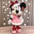 Pelúcia Decorativa de Natal - Minnie em Pé - Rosa e Vermelho - 45cm - 1 unidade - Disney Original - Rizzo - Imagem 1