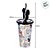 Copo de Plástico com Tampa e Canudo Pin Mickey Mouse - Prata - 500ml - 1 unidade - Disney Original - Rizzo - Imagem 3