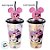 Copo de Plástico com Tampa e Canudo Pin Minnie Rosa - Holográfico - 500ml - 1 unidade - Disney Original - Rizzo - Imagem 5