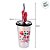 Copo de Plástico com Tampa e Canudo Pin Minnie Red - Holográfico - 500ml - 1 unidade - Disney Original - Rizzo - Imagem 3
