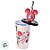 Copo de Plástico com Tampa e Canudo Pin Minnie Red - Holográfico - 500ml - 1 unidade - Disney Original - Rizzo - Imagem 4