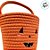 Cesta de Algodão de Halloween - Abóbora - Laranja e Preto - 18x18x18cm - 1 unidade - Florarte - Rizzo - Imagem 3