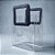 Sacola Transparente PVC com Alça Retangular Couro Azul Escuro - 16,4x14,2x7,3cm - 1 unidade - Cromus - Rizzo - Imagem 1