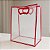 Sacola Transparente Fosca Pvc Alça Plana Vermelho - 30x23x15cm - 10 unidades - 10 unidades - Cromus - Rizzo - Imagem 1