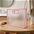 Sacola Transparente Fosca Horizontal Pvc Alça Plana Rosa Claro - 22x30x9cm - 1 unidade - 1 unidade - Cromus - Rizzo - Imagem 1