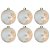 Bolas de Natal - Bege com Ginger  Branco/Bege - 8x8cm   - 6 unidades - Cromus - Rizzo - Imagem 2