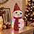 Enfeite Decorativo de Natal com Luz - Boneco de Neve com Cachecol - Rosa - 24cm - 1 unidade - Rizzo - Imagem 1