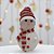 Enfeite Decorativo de Natal com Luz - Boneco de Neve com Cachecol - Vermelho e Prata - 24cm - 1 unidade - Rizzo - Imagem 1