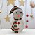 Enfeite Decorativo de Natal com Luz - Boneco de Neve com Cachecol - Prata/Verde/Vermelho - 24cm - 1 unidade - Rizzo - Imagem 1