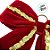 Laço de Veludo Vermelho e Galão Dourado P - 21x22x3cm - 1 unidade - Rizzo - Imagem 2