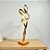 Escultura em Metal com Base de Madeira - 12x55x12cm - 1 unidade - Rizzo - Imagem 1