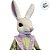Coelho de Páscoa com Roupa Bordada Amarela e Roxa e Relógio - Linha Realeza Premium - 75cm   - 1 unidade - Rizzo - Imagem 3