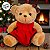 Ursa de Pelúcia - Roupa Vermelha e Laço - 25cm - 1 unidade - Cromus - Rizzo - Imagem 7