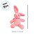 Coelho de Pelucia Rosa com Laço - Rosa - 10x34cm - 1 unidade - Cromus - Rizzo - Imagem 4