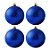 Bolas De Natal - Glitter Azul Escuro - 4 unidades - Rizzo - Imagem 1