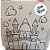 Sacola de Microfibra com Estampa Para Colorir - Castelo - Alça Sortida - 21,5x24x5x9cm  - 6 unidades - Rizzo - Imagem 3