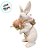 Enfeite Decorativo de Páscoa - Coelho de Pé com Filhote na Cesta - 15x40x20cm - 1 unidade - Cromus - Rizzo - Imagem 4