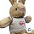Coelho de Pelúcia Bege com Blusa Happy - Branco e Rosa - 38,5x24x14cm - 1 unidade - Rizzo - Imagem 2