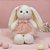 Coelho de Pelúcia Branco de Vestido - Rosa - 36x21x9cm - 1 unidade - Rizzo - Imagem 1