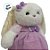 Coelho de Pelúcia Branco de Vestido - Roxo - 36x21x9cm - 1 unidade - Rizzo - Imagem 2