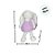 Coelho de Pelúcia Branco de Vestido - Roxo - 62x30x17cm - 1 unidade - Rizzo - Imagem 3
