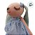 Coelho de Pelúcia Rosa de Vestido e Laço - Azul - 67x22x14cm - 1 unidade - Rizzo - Imagem 2