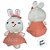 Coelho de Pelúcia Branco de Vestido Sweet - Rosa - 26,5x13x7,5cm - 1 unidade - Rizzo - Imagem 2