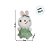 Coelho de Pelúcia Branco de Vestido Sweet - Verde - 26,5x13x7,5cm - 1 unidade - Rizzo - Imagem 3