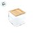 Caixa Organizador Duplo - Acrílico com Tampa de Bambu - 10x9x9cm - 1 unidade - Cromus - Rizzo - Imagem 3