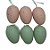 Ovinhos de Páscoa Decorativos para Pendurar - Bege e Verde Pastel com Respingos Pretos - 6cm - 6 unidades - Rizzo - Imagem 1