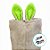 Saco de Juta de Páscoa com Orelha Verde Poá Branco - 1 unidade - EcoArt - Rizzo - Imagem 2
