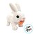 Coelho de Pelúcia Branco com Som, Luz e Movimento - 8x16x11cm - 1 unidade - Rizzo - Imagem 2