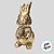 Coelho de Resina Decorativo - Ouro - 10cm - 1 unidade - Rizzo - Imagem 2