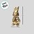 Coelho de Resina Decorativo - Ouro - 10cm - 1 unidade - Rizzo - Imagem 5