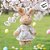 Mini Coelha Para Pendurar Bege - Vestido Florido - 20cm - 1 unidade - Rizzo - Imagem 4