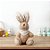Enfeite Decorativo de Páscoa - Coelho com Laço Bege e Branco - 9cm - 1 unidade - Rizzo - Imagem 1