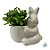 Vaso Decorativo Páscoa de Porcelana - Coelho com Planta Artificial - Branco - 10,5x10cm - 1 unidade - Rizzo - Imagem 2