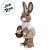 Enfeite Decorativo de Páscoa - Coelha com Cestinha de Flores e Vestido - 16x45x15cm - 1 unidade - Cromus - Rizzo - Imagem 3
