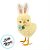 Enfeite Decorativo de Páscoa - Pintinho Amarelo com Orelha de Coelho - 12x30x14cm - 1 unidade - Cromus - Rizzo - Imagem 2