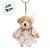 Chaveiro Ursa de Pelúcia - Macacão e Saia Xadrez - Rosa - 8x11x4cm - 1 unidade - Rizzo - Imagem 2