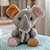 Elefante de Pelúcia com Laço - Laranja e Rosa - 16x19x12cm - 1 unidade - Rizzo - Imagem 1