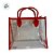 Sacola Transparente PVC com Alça de Couro Vermelho - 28x14x23cm - 1 unidade - Rizzo - Imagem 4