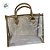 Sacola Transparente PVC com Alça de Couro Dourado - 28x14x23cm - 1 unidade - Rizzo - Imagem 2