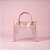 Sacola Transparente PVC com Alça de Couro Rosa - 22x11x19cm - 1 unidade - Rizzo - Imagem 1