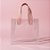 Sacola Transparente PVC com Alça de Couro Rosa - 25x14x23cm - 1 unidade - Rizzo - Imagem 1