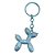 Chaveiro Metal - Cachorro Balão - Azul Bebê Furta-Cor - 5x4,5cm - 1 unidade - Rizzo - Imagem 2