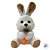 Coelho de Pelúcia Branco - Abraçando Cenoura - 22cm - 1 unidade - Rizzo - Imagem 4
