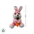 Coelho de Pelúcia Rosa - Abraçando Cenoura - 22cm - 1 unidade - Rizzo - Imagem 6
