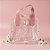Sacola Transparente PVC com Alça de Couro Rosa - Margarida - 18x20x10cm - 1 unidade - Rizzo - Imagem 1